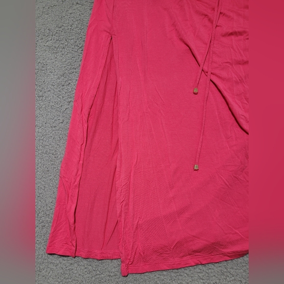 Calvin Klein Pink Halter Maxi Dress with Side Pockets and Lace Top Size 2 - Picture 6 of 10